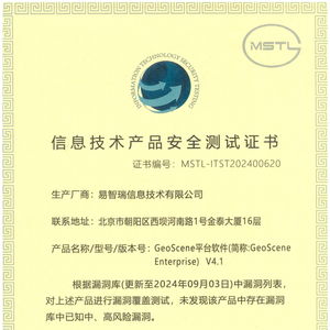 geoscene v4.1通过国家网络信息系统安全产品质量检验检测中心测试